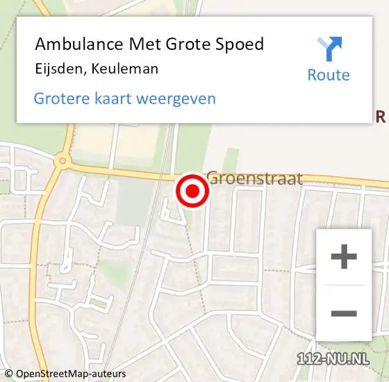 Locatie op kaart van de 112 melding: Ambulance Met Grote Spoed Naar Eijsden, Keuleman op 16 september 2014 22:34