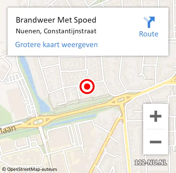 Locatie op kaart van de 112 melding: Brandweer Met Spoed Naar Nuenen, Constantijnstraat op 30 november 2023 10:24