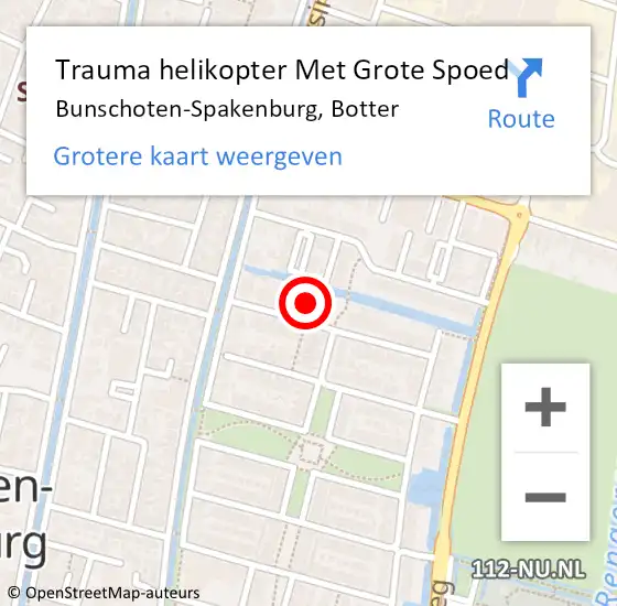 Locatie op kaart van de 112 melding: Trauma helikopter Met Grote Spoed Naar Bunschoten-Spakenburg, Botter op 30 november 2023 10:46