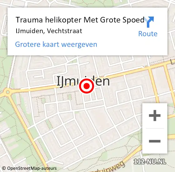 Locatie op kaart van de 112 melding: Trauma helikopter Met Grote Spoed Naar IJmuiden, Vechtstraat op 30 november 2023 11:01