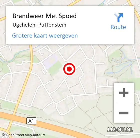 Locatie op kaart van de 112 melding: Brandweer Met Spoed Naar Ugchelen, Puttenstein op 30 november 2023 11:25