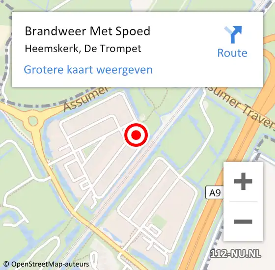 Locatie op kaart van de 112 melding: Brandweer Met Spoed Naar Heemskerk, De Trompet op 30 november 2023 11:29
