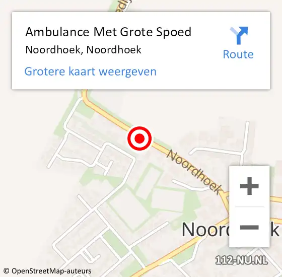 Locatie op kaart van de 112 melding: Ambulance Met Grote Spoed Naar Noordhoek, Noordhoek op 30 november 2023 12:30