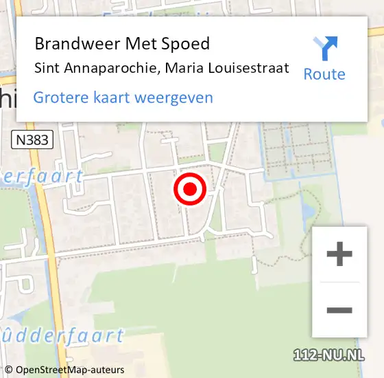 Locatie op kaart van de 112 melding: Brandweer Met Spoed Naar Sint Annaparochie, Maria Louisestraat op 30 november 2023 12:37