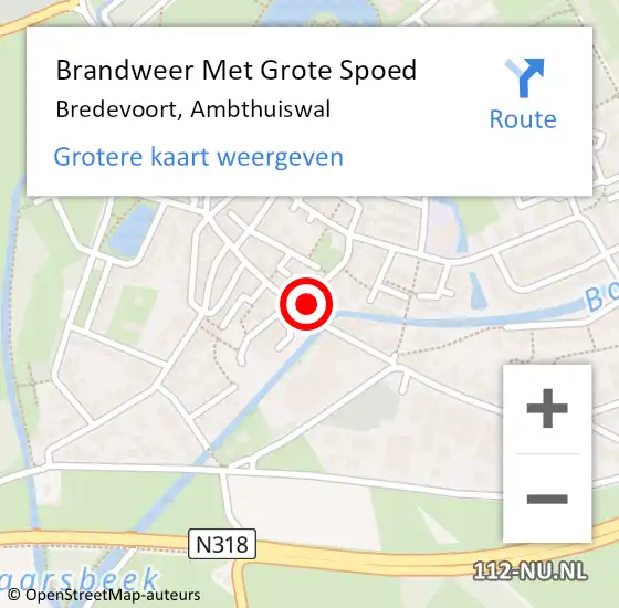 Locatie op kaart van de 112 melding: Brandweer Met Grote Spoed Naar Bredevoort, Ambthuiswal op 30 november 2023 12:38