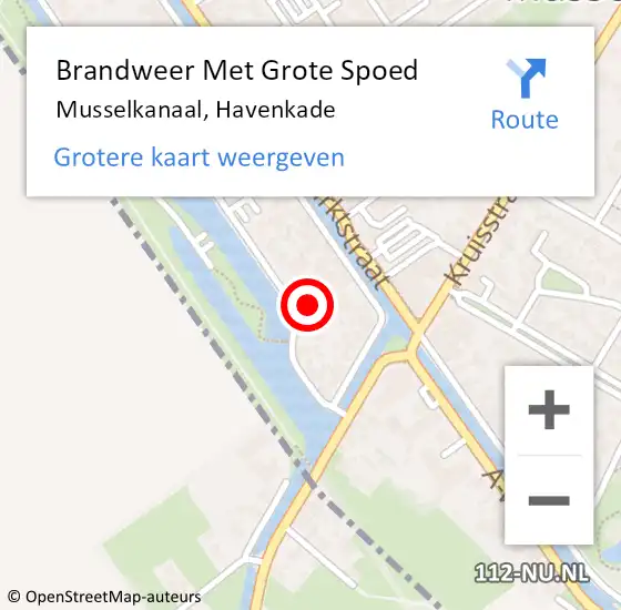 Locatie op kaart van de 112 melding: Brandweer Met Grote Spoed Naar Musselkanaal, Havenkade op 30 november 2023 12:44