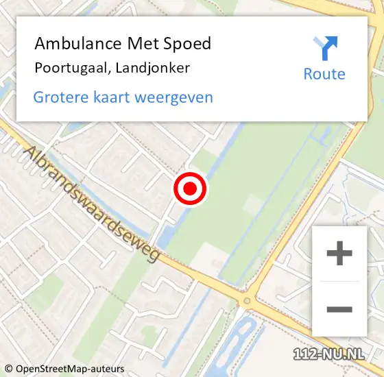 Locatie op kaart van de 112 melding: Ambulance Met Spoed Naar Poortugaal, Landjonker op 30 november 2023 13:15