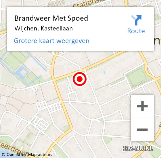 Locatie op kaart van de 112 melding: Brandweer Met Spoed Naar Wijchen, Kasteellaan op 30 november 2023 13:23