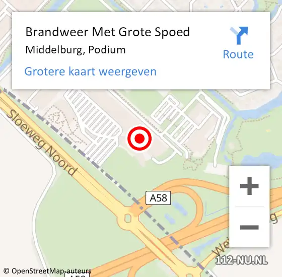 Locatie op kaart van de 112 melding: Brandweer Met Grote Spoed Naar Middelburg, Podium op 30 november 2023 13:48