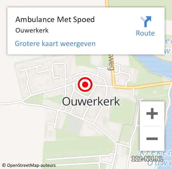 Locatie op kaart van de 112 melding: Ambulance Met Spoed Naar Ouwerkerk op 30 november 2023 14:35