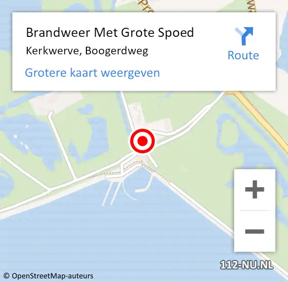 Locatie op kaart van de 112 melding: Brandweer Met Grote Spoed Naar Kerkwerve, Boogerdweg op 30 november 2023 14:52