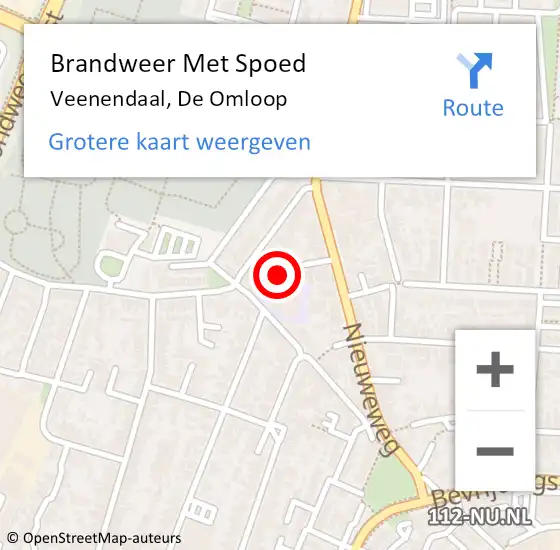 Locatie op kaart van de 112 melding: Brandweer Met Spoed Naar Veenendaal, De Omloop op 30 november 2023 15:20