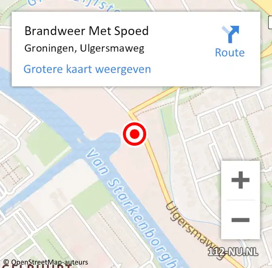 Locatie op kaart van de 112 melding: Brandweer Met Spoed Naar Groningen, Ulgersmaweg op 30 november 2023 15:37