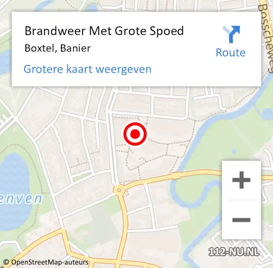 Locatie op kaart van de 112 melding: Brandweer Met Grote Spoed Naar Boxtel, Banier op 30 november 2023 15:46