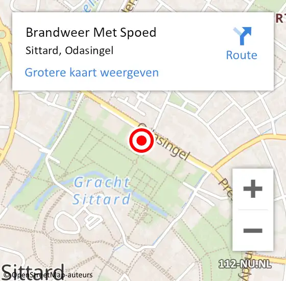 Locatie op kaart van de 112 melding: Brandweer Met Spoed Naar Sittard, Odasingel op 30 november 2023 16:18