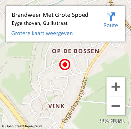 Locatie op kaart van de 112 melding: Brandweer Met Grote Spoed Naar Eygelshoven, Gulikstraat op 30 november 2023 16:33