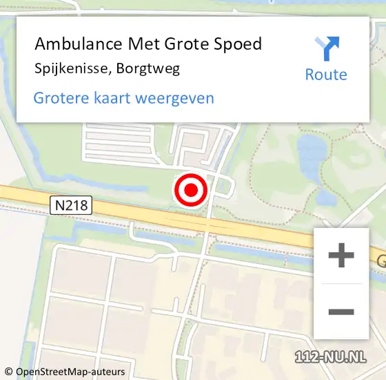 Locatie op kaart van de 112 melding: Ambulance Met Grote Spoed Naar Spijkenisse, Borgtweg op 30 november 2023 17:25