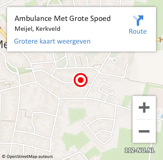 Locatie op kaart van de 112 melding: Ambulance Met Grote Spoed Naar Meijel, Kerkveld op 17 september 2014 01:10