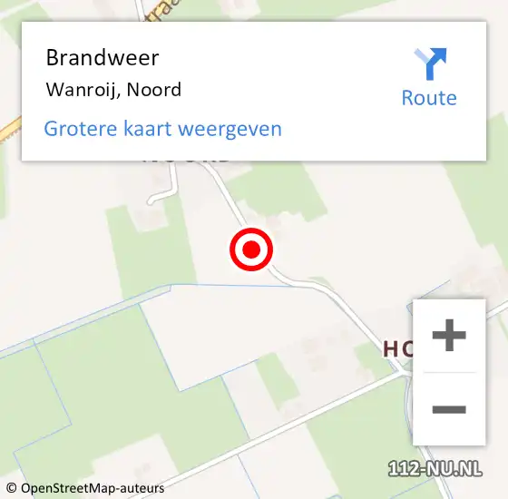 Locatie op kaart van de 112 melding: Brandweer Wanroij, Noord op 14 oktober 2013 18:28