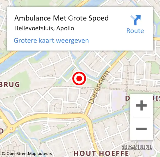 Locatie op kaart van de 112 melding: Ambulance Met Grote Spoed Naar Hellevoetsluis, Apollo op 30 november 2023 19:13