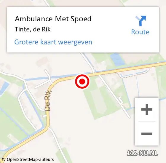 Locatie op kaart van de 112 melding: Ambulance Met Spoed Naar Tinte, de Rik op 30 november 2023 19:19