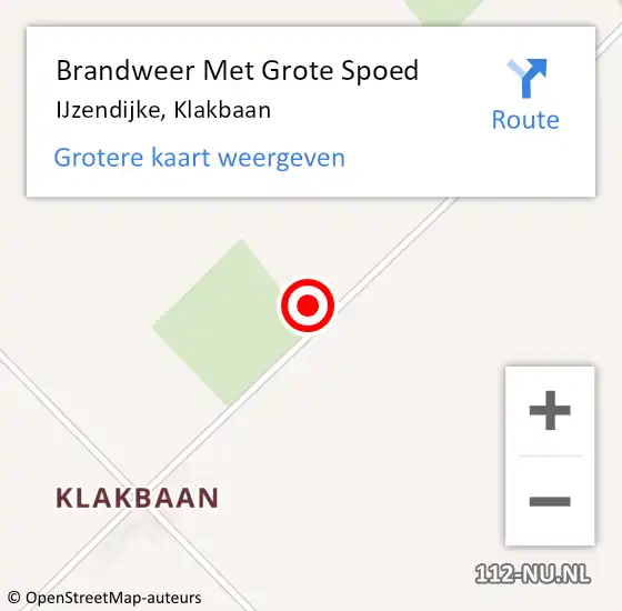 Locatie op kaart van de 112 melding: Brandweer Met Grote Spoed Naar IJzendijke, Klakbaan op 30 november 2023 19:38