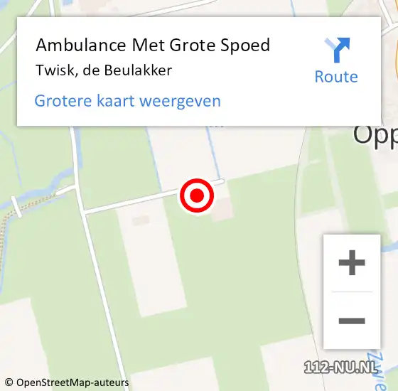 Locatie op kaart van de 112 melding: Ambulance Met Grote Spoed Naar Twisk, de Beulakker op 30 november 2023 20:12