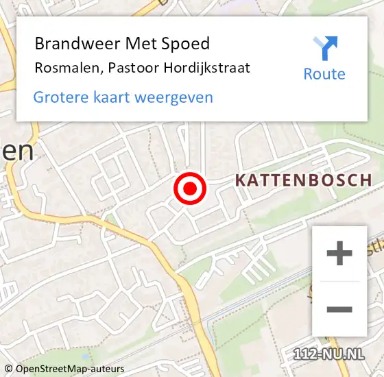 Locatie op kaart van de 112 melding: Brandweer Met Spoed Naar Rosmalen, Pastoor Hordijkstraat op 30 november 2023 20:52