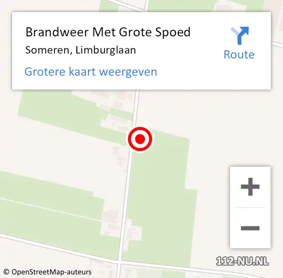 Locatie op kaart van de 112 melding: Brandweer Met Grote Spoed Naar Someren, Limburglaan op 30 november 2023 21:13