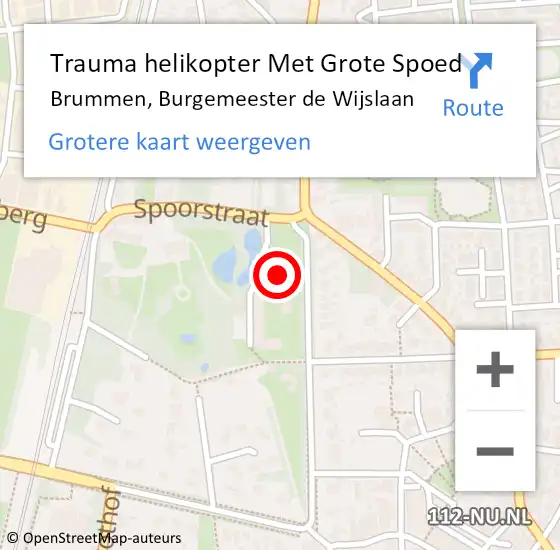Locatie op kaart van de 112 melding: Trauma helikopter Met Grote Spoed Naar Brummen, Burgemeester de Wijslaan op 30 november 2023 21:29