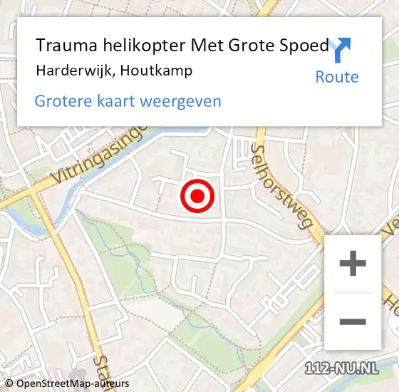 Locatie op kaart van de 112 melding: Trauma helikopter Met Grote Spoed Naar Harderwijk, Houtkamp op 30 november 2023 21:48