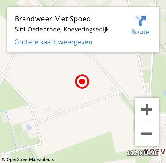 Locatie op kaart van de 112 melding: Brandweer Met Spoed Naar Sint Oedenrode, Koeveringsedijk op 30 november 2023 22:02