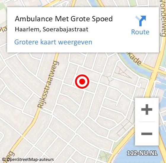 Locatie op kaart van de 112 melding: Ambulance Met Grote Spoed Naar Haarlem, Soerabajastraat op 1 december 2023 02:40