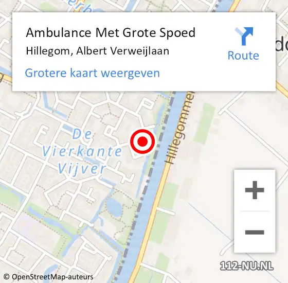 Locatie op kaart van de 112 melding: Ambulance Met Grote Spoed Naar Hillegom, Albert Verweijlaan op 1 december 2023 05:41