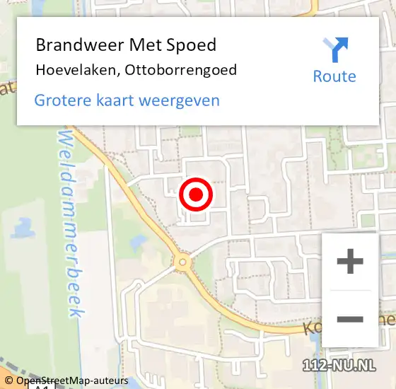 Locatie op kaart van de 112 melding: Brandweer Met Spoed Naar Hoevelaken, Ottoborrengoed op 1 december 2023 06:49