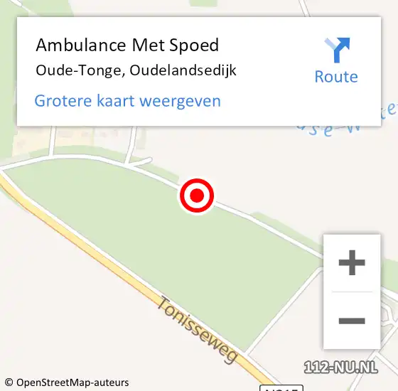 Locatie op kaart van de 112 melding: Ambulance Met Spoed Naar Oude-Tonge, Oudelandsedijk op 1 december 2023 07:23