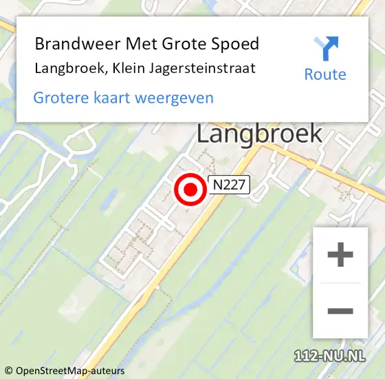 Locatie op kaart van de 112 melding: Brandweer Met Grote Spoed Naar Langbroek, Klein Jagersteinstraat op 1 december 2023 07:58