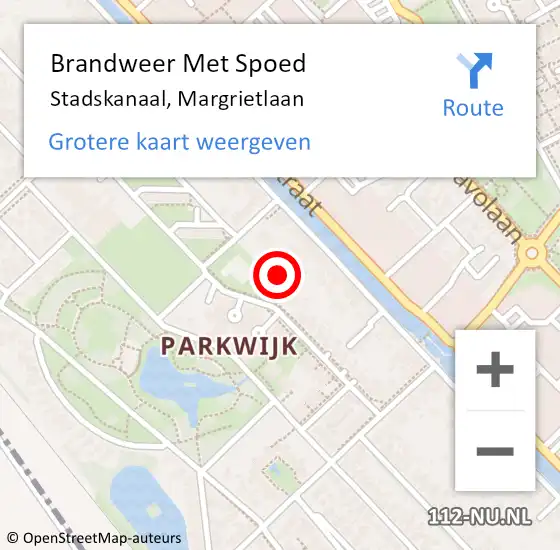 Locatie op kaart van de 112 melding: Brandweer Met Spoed Naar Stadskanaal, Margrietlaan op 1 december 2023 08:22