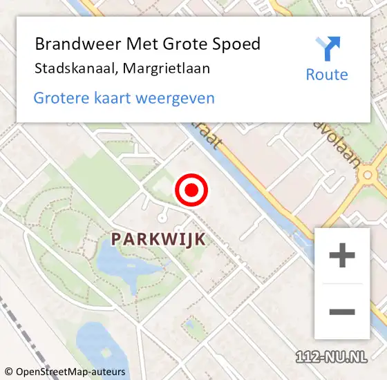 Locatie op kaart van de 112 melding: Brandweer Met Grote Spoed Naar Stadskanaal, Margrietlaan op 1 december 2023 08:25