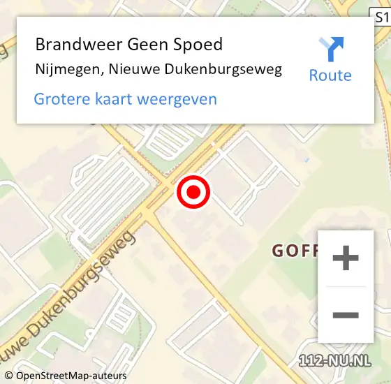 Locatie op kaart van de 112 melding: Brandweer Geen Spoed Naar Nijmegen, Nieuwe Dukenburgseweg op 1 december 2023 08:38