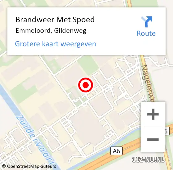 Locatie op kaart van de 112 melding: Brandweer Met Spoed Naar Emmeloord, Gildenweg op 1 december 2023 08:39