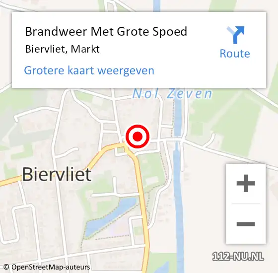 Locatie op kaart van de 112 melding: Brandweer Met Grote Spoed Naar Biervliet, Markt op 17 september 2014 04:25