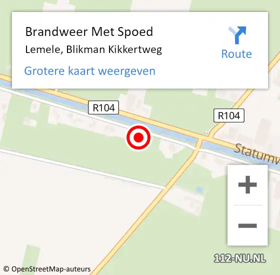 Locatie op kaart van de 112 melding: Brandweer Met Spoed Naar Lemele, Blikman Kikkertweg op 1 december 2023 09:22