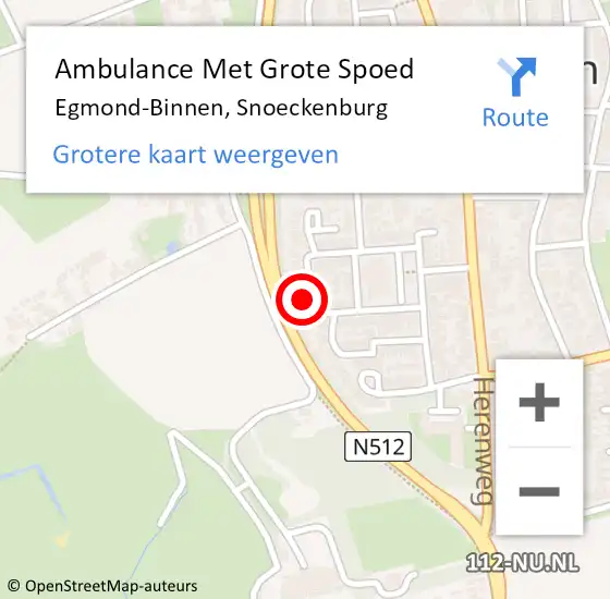 Locatie op kaart van de 112 melding: Ambulance Met Grote Spoed Naar Egmond-Binnen, Snoeckenburg op 1 december 2023 10:14
