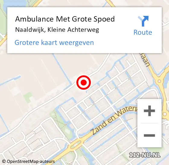 Locatie op kaart van de 112 melding: Ambulance Met Grote Spoed Naar Naaldwijk, Kleine Achterweg op 1 december 2023 10:47