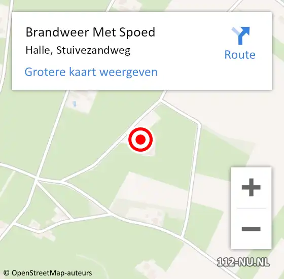 Locatie op kaart van de 112 melding: Brandweer Met Spoed Naar Halle, Stuivezandweg op 1 december 2023 10:53