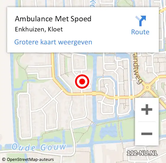 Locatie op kaart van de 112 melding: Ambulance Met Spoed Naar Enkhuizen, Kloet op 1 december 2023 11:40