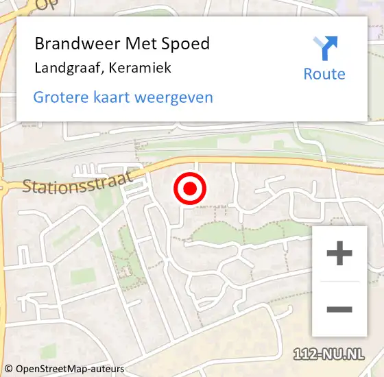 Locatie op kaart van de 112 melding: Brandweer Met Spoed Naar Landgraaf, Keramiek op 1 december 2023 13:09