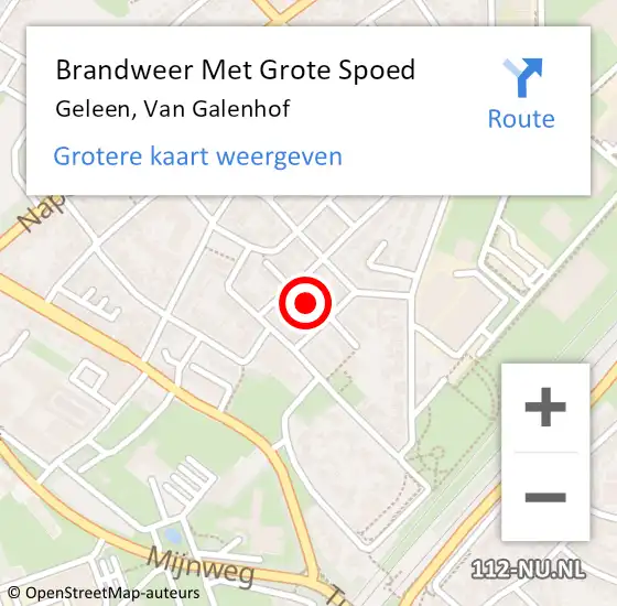 Locatie op kaart van de 112 melding: Brandweer Met Grote Spoed Naar Geleen, Van Galenhof op 1 december 2023 13:27