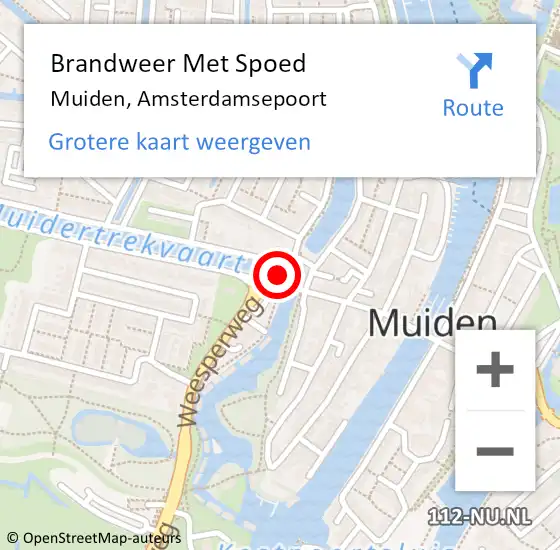 Locatie op kaart van de 112 melding: Brandweer Met Spoed Naar Muiden, Amsterdamsepoort op 1 december 2023 13:48